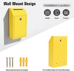 Locking Cash Box with Lock and Slot, Metal Money Donation Box with 4 Keys Wal…