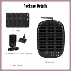 Retekess TD175P Restaurant Pager Calling Queuning System 30 Buzzer Cafe Bar Club