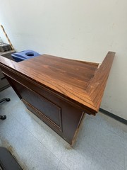 Commercial Solid Wood Café Counter, 2-Piece Set w/ Side Section, Paneled Front