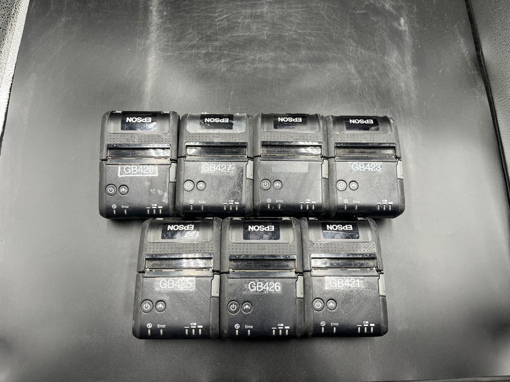 Lot of 7 Epson TM-P20 M327B Mobilink Bluetooth POS Receipt Printer USB