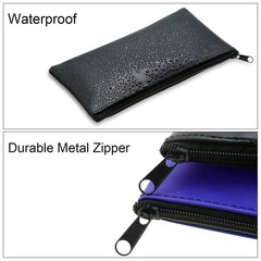 Zipper Bank Bags, 4 Pack Money Pouch PU Leather Cash and Coin Large, Colorful