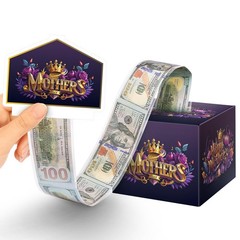 Mother Day Box Cash Gift Pull Out Money Holder, Surprise Mom Present Party Prop
