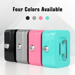 Mini Cash Box Metal Piggy Bank Cash Box with Lock and Keys for Casino