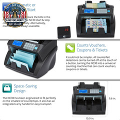NC30 Bill Counter & Counterfeit Detector – Cash Money Currency Machine