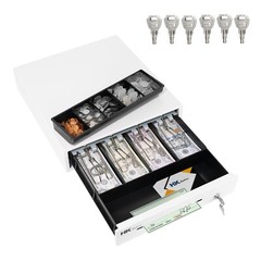 13″ Heavy Duty POS Cash Drawer 4Bill/5Coin, Removable Coin Compartment, 24V, RJ1
