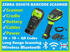 Zebra DS3678-ER3U4212SVW Wireless Bluetooth Long Range 2D/1D Barcode Scanner!🔥⭐