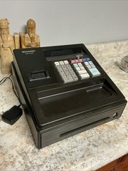 Sharp XE-A107 Black Electronic Cash Register PGM Key & Power Cord