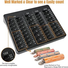 1PCS Black Coin Counter Tray Change Counter Coin Counting and Sorting Tray NEW