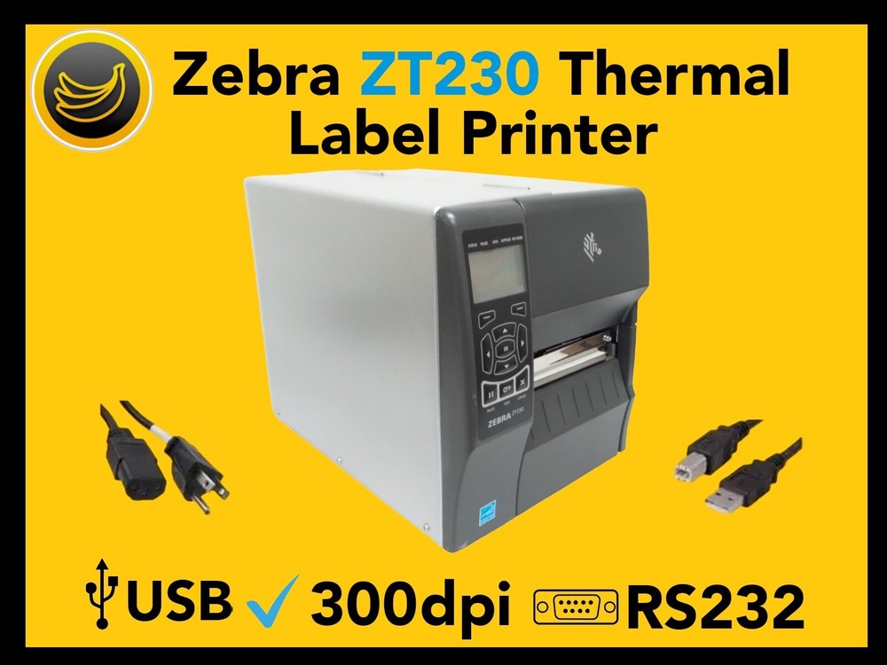 Zebra ZT230 Thermal Transfer Label Printer 300dpi, USB, RS232, USA Seller!🔥⭐
