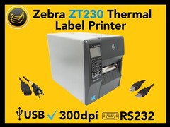 Zebra ZT230 Thermal Transfer Label Printer 300dpi, USB, RS232, USA Seller!🔥⭐
