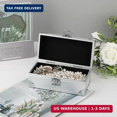 Hipiwe Lockable Cash Box Aluminium Alloy Money Box for Cash Money Storage Box Ca