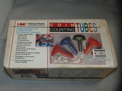 MMF Industries Major MetalFab Co. Four Coin Counting Tubes with Box #224-0004-00