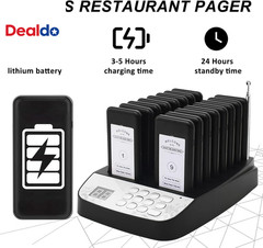 Restaurant Pager System, 16 Wireless Pagers for Restaurants, Set with Vibration,