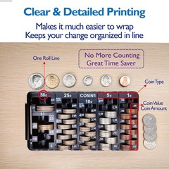 Coin Sorting Tray Coin Counter with Lid for All Coins Accurate & Easy to Wrap