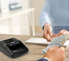 Máquina portatil detector billetes Falsificados USD/EUR/GBP/MXN pantalla LCD