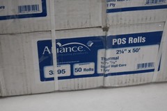 Alliance POS Thermal Receipt Paper Rolls 2 1/4 x 50 ft 1 Ply Solid Core 50 Pack