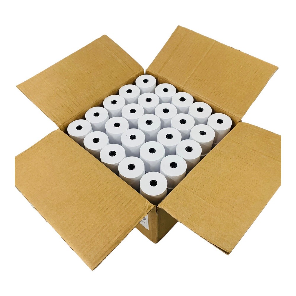 100 Rolls 2.25″ x 150′ Single Ply White Bond Paper Rolls 9074-0510