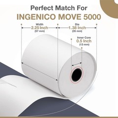 Thermal Paper Rolls for Ingenico Desk 3500, Desk 5000, Move 5000, , , DX8000 …