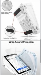 Bumper Case for Square Terminal Payment Reader White W 3 Screen Protector Glass