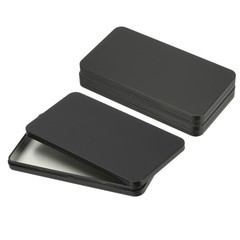 3 x Small Cash Box Money Holder Metal Tin Box Cash Tray Organizer Black