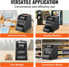 VEVOR USD Coin Sorter, Coin Counter Machine for ¢1 ¢5 ¢10 ¢25 Coins, LCD Screen