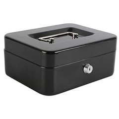 xydled Locking Steel Medium Cash Box with Removable Coin Tray and Key