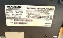 BIXOLON SRP-350PG Thermal Receipt Printer w Serial and Power Supply Cables