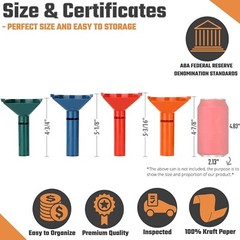 Lightweight Coin Tubes and Wrapper Set – 4 Colors for Efficient Coin Management