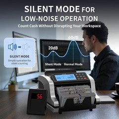Money Counter Machine with Value Count, UV/MG/IR/MT/DD Counterfeit Bill Detectio