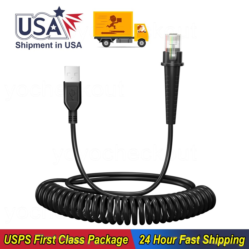 For Honeywell MS9541 MS9544 MS9590 Coiled Cable 3M USB A to RJ45 53-53235-N-3