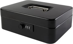 Durable Portable Cash Box with 3-Number Lock & Organizer Tray – 9.84″x7.87″