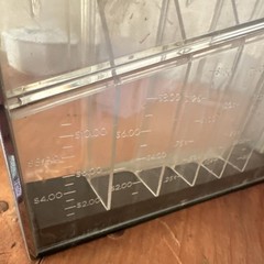 Vintage Acrylic Cash Tray with Coin Compartments and Metal Frame No Key