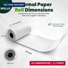 PM Company Thermal Paper Receipt Rolls – BPA-Free Receipt Paper for Credit Card