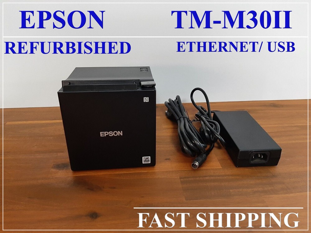 Epson TM-M30II POS Point of Sale Thermal Printer Ethernet USB w/ Power Supply