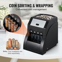 Uimoso Automatic Coin Sorter and Wrapper with 4 Coin Tubes, 230 Coins/Min