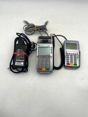 Lot of 2 VeriFone VX520 & VX805 Credit Card Payment Terminal Silver with Adapter