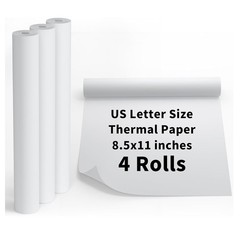 4 Rolls Thermal Paper 8.5x 11 Inch US Letter Size for Portable Printer M08F M832