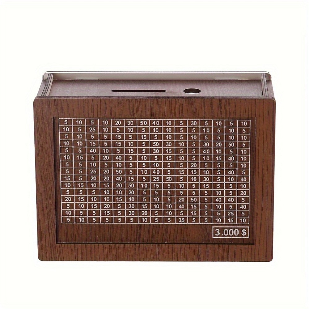 Cash Vault Wooden Savings Box Cash Holder Saver Money Saving Box With Countdown