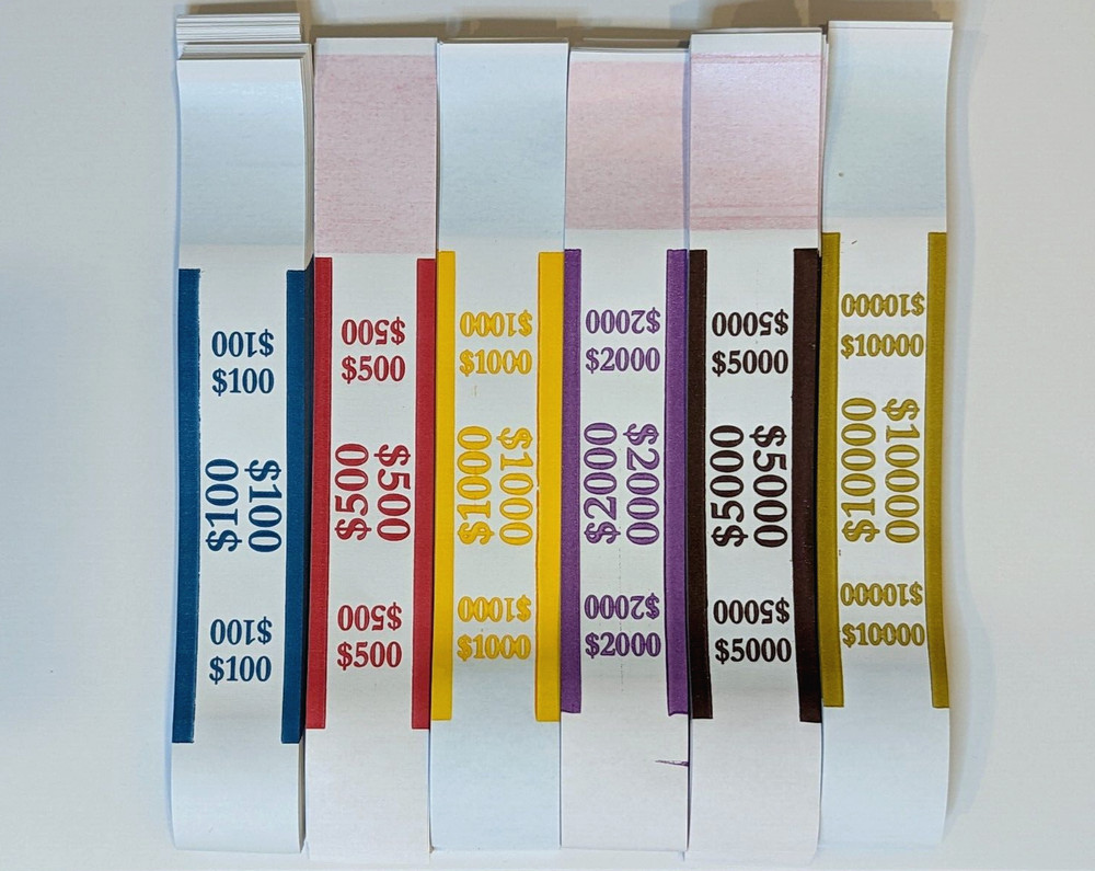 600 SELF SEALING CURRENCY STRAPS MONEY BILL BANDS STRAP -Free Shipping