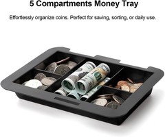 Medium Portable Lock Box with Cash Tray – Secure Your Valuables Effortlessly