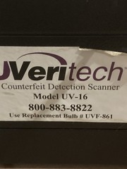 UVeritech Fraud Fighter Counterfeit Money Bill Detector ID Licenses CC UV Light