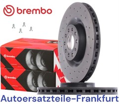 2x BREMBO Front Brake Discs Audi A3 + VW Golf 6 Passat B6 Seat Leon Skoda Supe