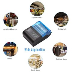 Receipt Printer, Sunydog Portable Mini Thermal US Plug, Black and blue