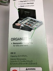 SentrySafe CB-12 Cash Box with Money Tray and Key Lock 0.21 cu Feet