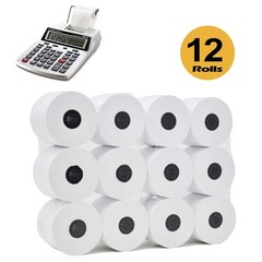 (12 Rolls) 2 1/4 x 150 ft White Adding Machine Tape Paper Rolls Premium One P…