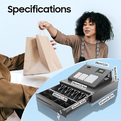 Electronic Cash Register, 39 Keys Raised Keyboard thermal cash register US STOCK