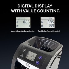 Automatic Coin Sorter and Counter with Display, 2 Row with Quick-Access Lid, …