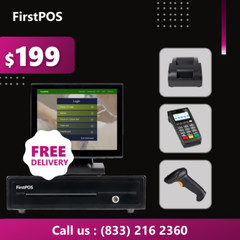 FirstPOS 15in Touch Screen POS Cash Register Till System