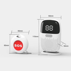 Wireless Nurse Call System 5 SOS Buttons 1Receiver Restaurant Service for Clinic