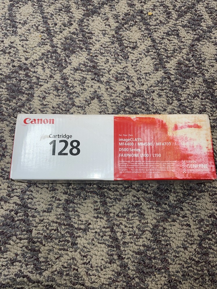 Genuine Oem Canon 3500B001aa 128 Black Toner Cartridge Sealed But Box Damaged